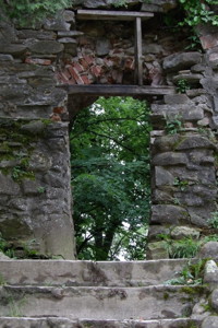 The side of a thatch basket