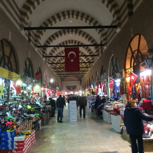 A city market in the old town of Edirne, Turkey.