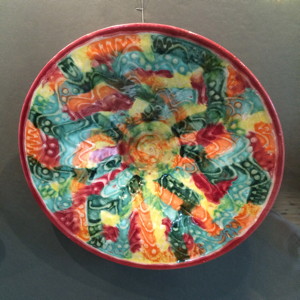 A bowl with many colors.