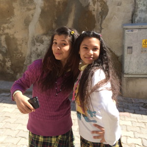 Two girls we met in the street of Edirne, Turkey.