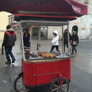 Istanbul's street food: roasted chestnuts.