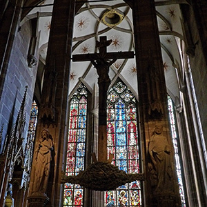 Jesus on the cross in Strasbourg cathedral