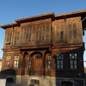An old wooden house in Edirne, Turkey.
