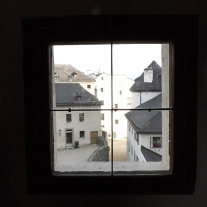 A view from one of the windows in Hohensalzburg Castle in Salzbur, Austria.