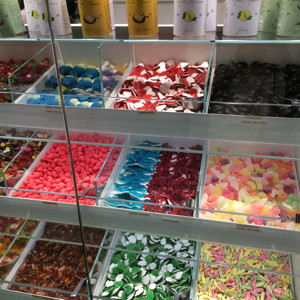 A variety of soft candy on display.