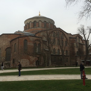 Hagia Irene Church is located in the courtyard of Topkapi Palace in Istanbul, Turkey. 