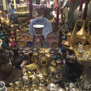 One of many shopping stalls in Istanbul.