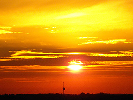 Orange and red and yellow sunset.