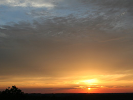 wide view of the western sky at sunset.