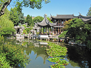 Lan Su Chinese Garden pond