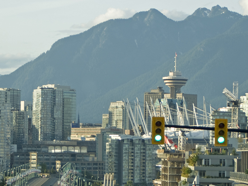 Vancouver Skyline with mountains behind