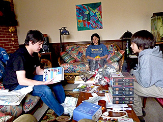 The boys with their Naw Ruz presents