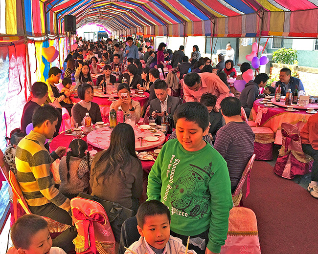 Banquet hall under tent