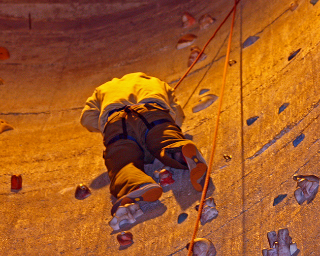 Eric descending silo at Upper Limits