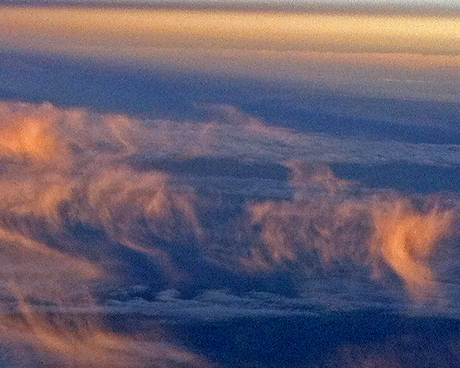 Clouds seen from airplane window