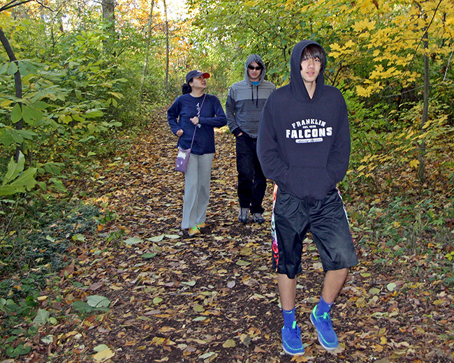 Arthur and family on trail