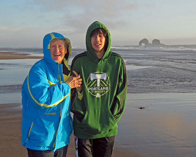 Virginia and Arthur at Beach