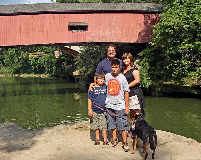 Deppert Family with covered Bridge