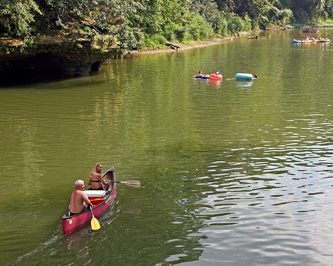 People floating on Sugar Creek