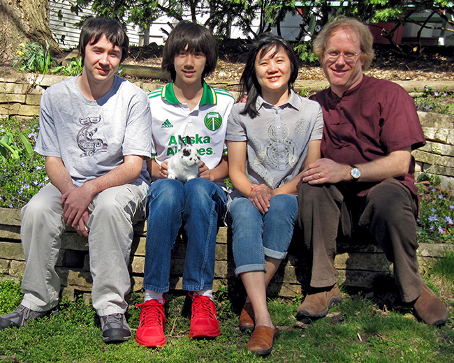 Hadley-Ives family in our backyard on the occasion of Arthur’s 14-year-old birthday