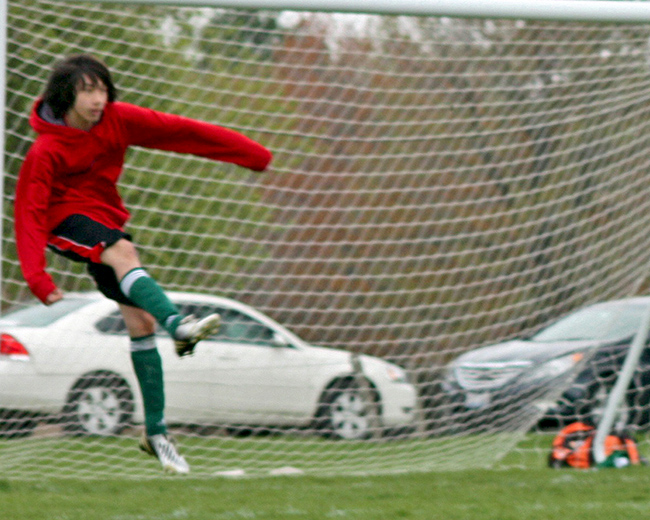 Arthur in goal