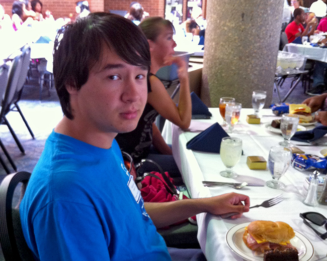 Sebastian at orientation meal