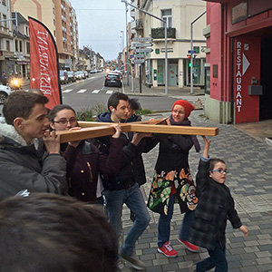 Carying the cross on Good Friday