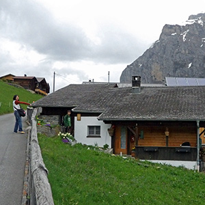 Arriving home at our cottage in Gimmelwald