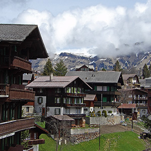 A view of Mürren from the cable car station.