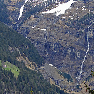 Looking down into the valley toward Lauterbrunnen