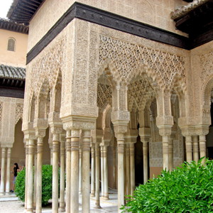 Court of lions in Alhambra.