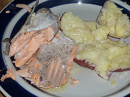 Salmon and baked potato