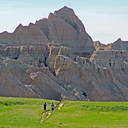 Hills in strange shapes and grassy landscapes