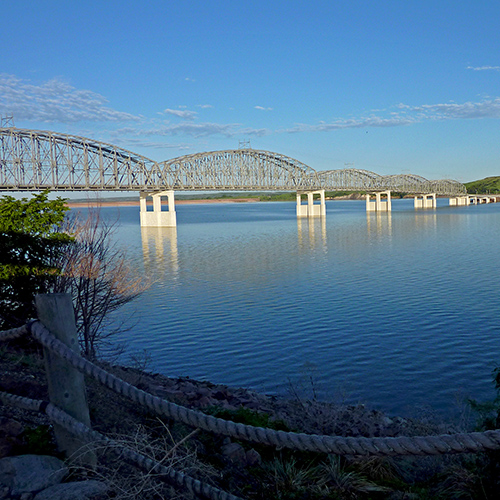 Bridge over a wide river