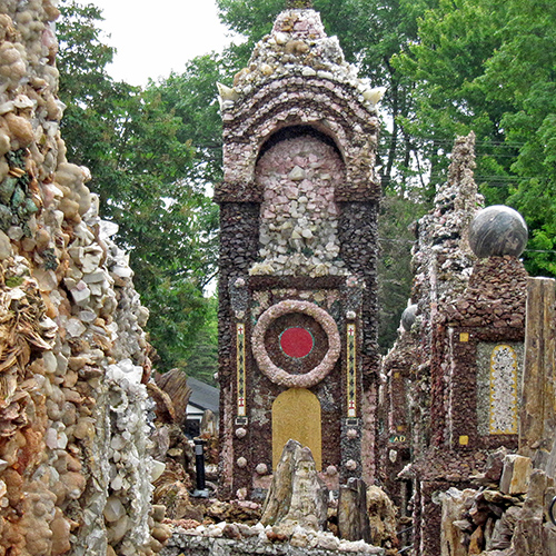 Many rocks stuck together to make an impressive architectural impression.