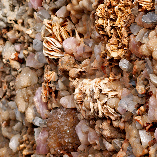 Many crystals and rocks