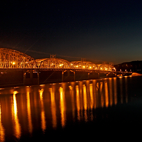 Bridge over a wide river