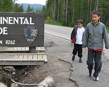 Sign by side of road