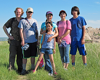 Posing on a trail through the grassland