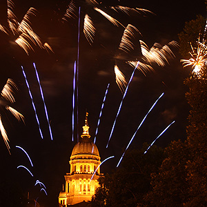 State Capitol Dome with Fireworks