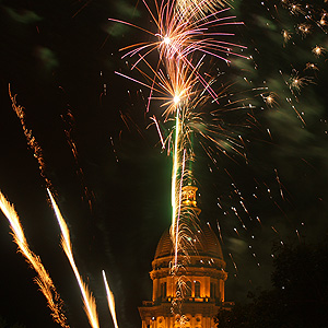 State Capitol Dome with Fireworks