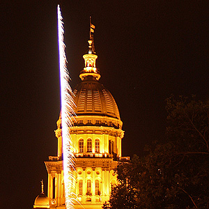 State Capitol Dome with Fireworks