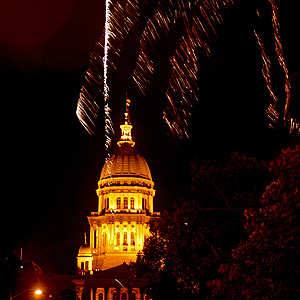 State Capitol Dome with Fireworks