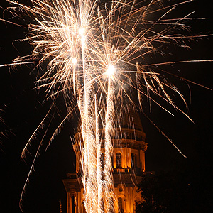 State Capitol Dome with Fireworks