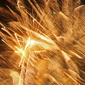 Fireworks bursting in air