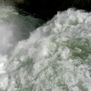 Yellowstone River plunges over waterfall