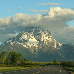 Road heading toward Mt Moran