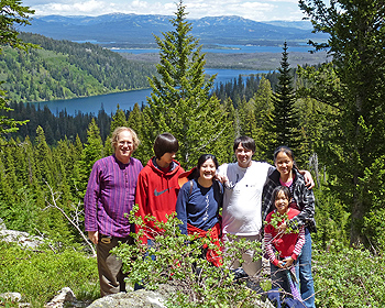 Posing with Leigh and  Jackson Lakes behind us