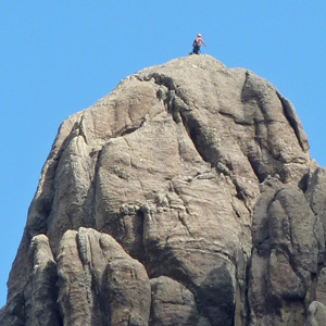 Rocks that stick up like columns or needles. They are very large.