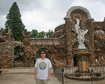 Sebastian in front of a grotto
